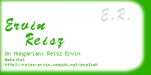 ervin reisz business card